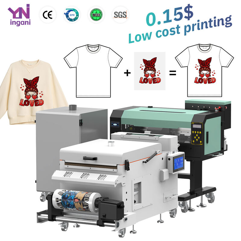 Ingani Supercolor A4 White Ink Pump Circulation 30CM DTF Printer Impresora With Dual I1600 Printhead Powder Shaking Oven Machine
